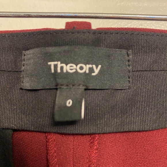THEORY burgundy dress pant in size 0 - Picture 3 of 4